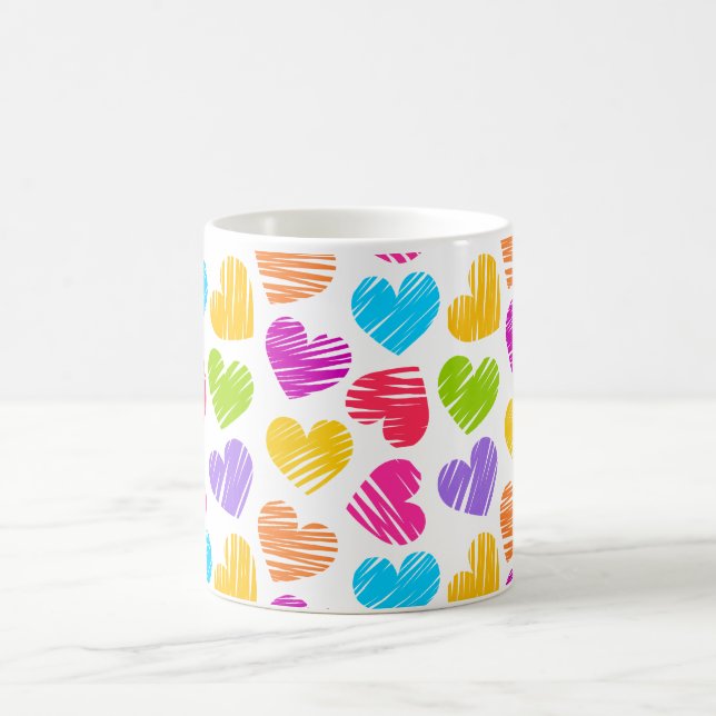 Modernes und Girly Vibranly Vidled Herts Pattern Tasse (Mittel)