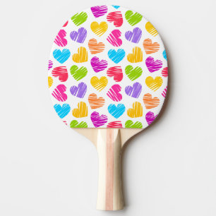 Modernes und Girly Vibranly Vidled Herts Pattern Tischtennis Schläger