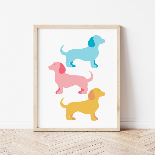 Modernes und minimales Dackel Dog Collage Kinderzi Poster (Von Creator hochgeladen)