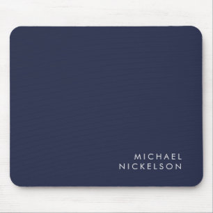 Modernes und minimales Dunkles Navy Blau   Name hi Mousepad