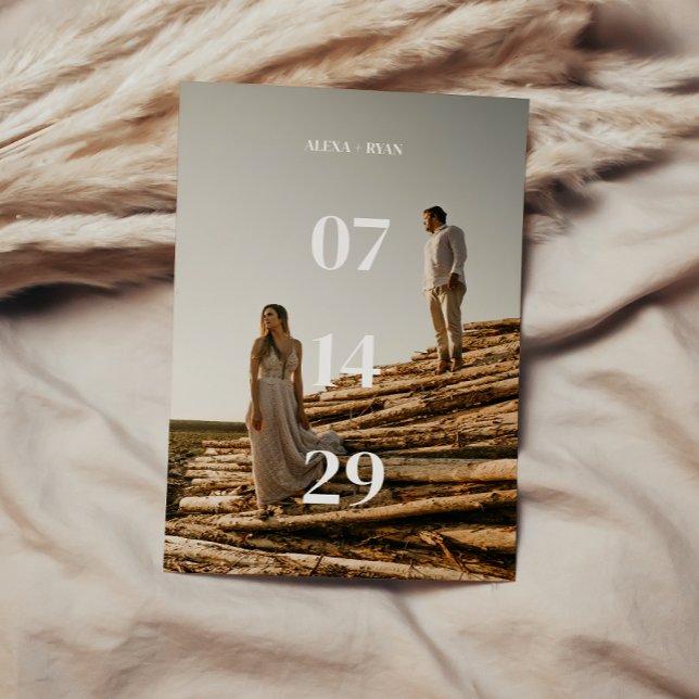 Modernes und minimales, kühnes Foto Hochzeitsfeier Ankündigung (Von Creator hochgeladen)