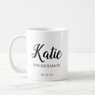 Modernes und minimales Typografisches Bridesmaid M Kaffeetasse