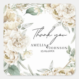 Modernes und Minimalistisches Dankeschön für Hochz Quadratischer Aufkleber