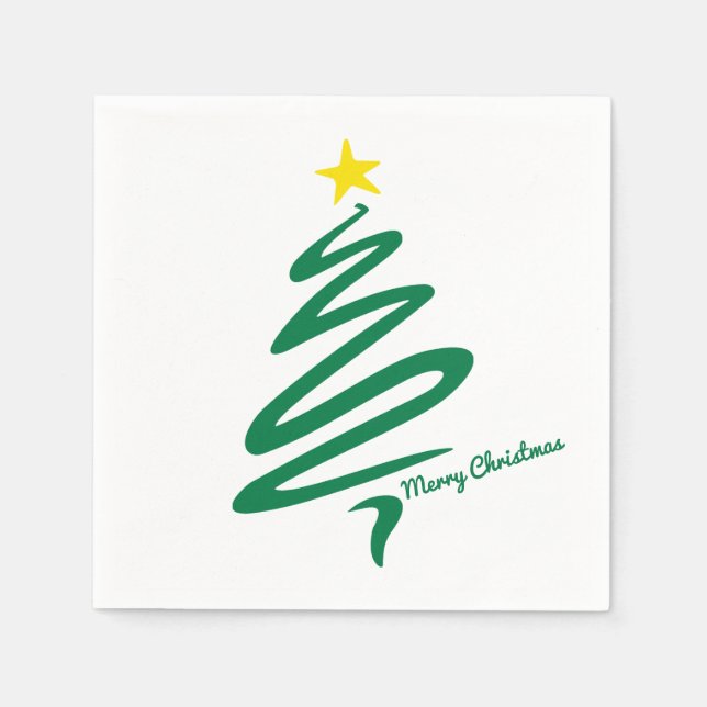 Modernes und Minimalistisches Weihnachtsbaum Swoos Serviette (Vorderseite)