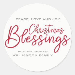 Modernes und Minimalistisches Weihnachtsfest Rot W Runder Aufkleber