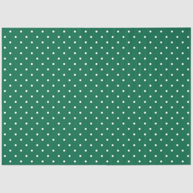 Modernes und Niedliches Green Polka Dots Weihnacht Seidenpapier (Vorderseite)