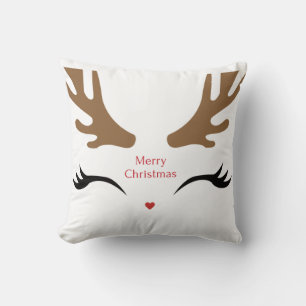 Modernes und Niedliches Rentier-Gesicht Kissen