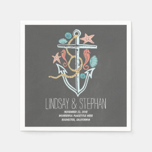 Modernes und romantisches Hochzeitspapier Napkins Serviette