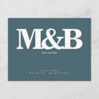 Modernes und schlankes weißes Monogramm Aquamarin