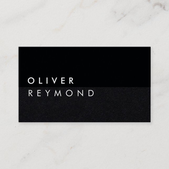 Modernes und stilvolles berufliches Schwarz-Schwar Visitenkarte (Vorderseite)