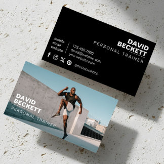 Modernes und trendy Personal Trainer Fitness Foto Visitenkarte