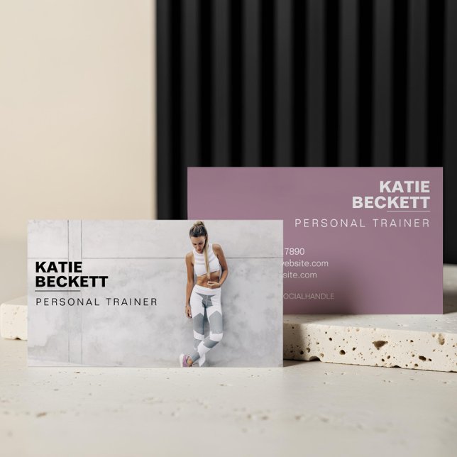 Modernes und trendy Personal Trainer Fitness Foto Visitenkarte (Modern & Trendy Personal Trainer Fitness Photo Business Card)