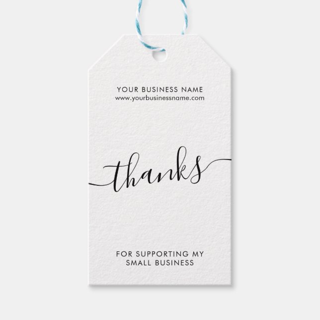 Modernes Unternehmen mit weißer schwarzer Schrift  Geschenkanhänger (Vorderseite)