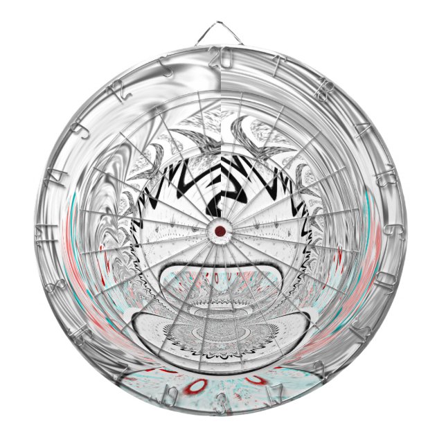 Modernes Urban Ash Gray Flora Abstraktes Muster Ku Dartscheibe (vorne)