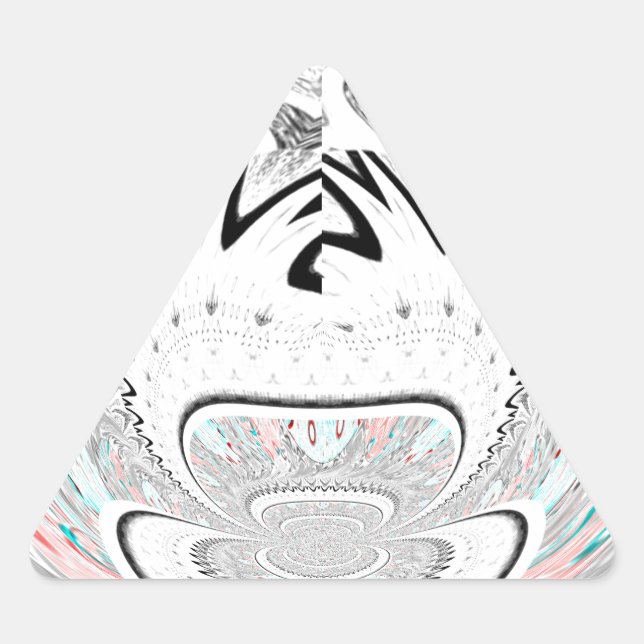 Modernes Urban Ash Gray Flora Abstraktes Muster Ku Dreieckiger Aufkleber (Vorderseite)