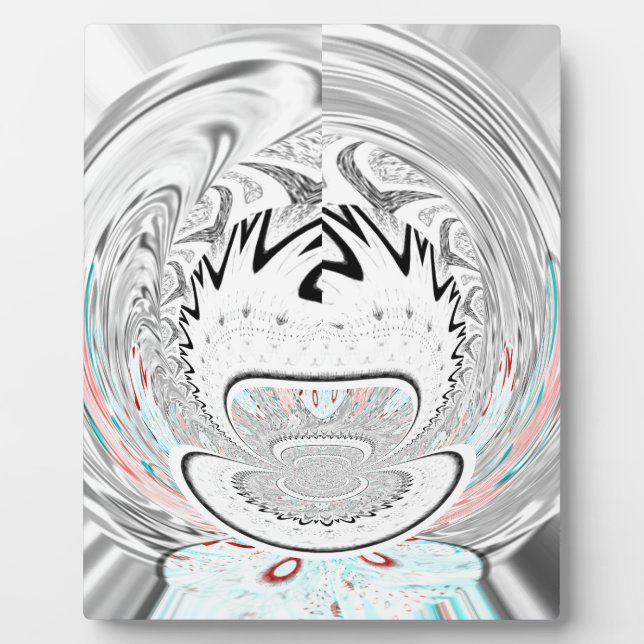 Modernes Urban Ash Gray Flora Abstraktes Muster Ku Fotoplatte (Vorderseite)