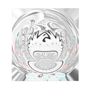 Modernes Urban Ash Gray Flora Abstraktes Muster Ku Notizblock