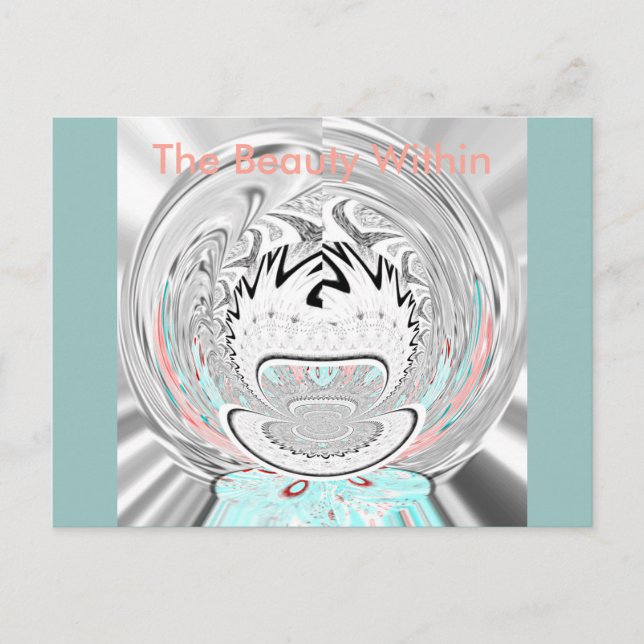 Modernes Urban Ash Gray Flora Abstraktes Muster Ku Postkarte (Vorderseite)