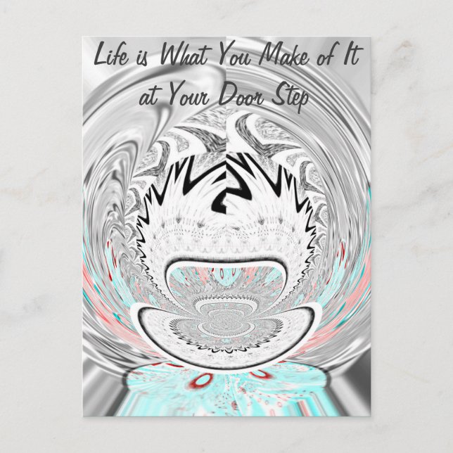 Modernes Urban Ash Gray Flora Abstraktes Muster Ku Postkarte (Vorderseite)