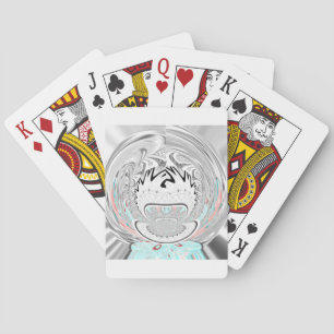 Modernes Urban Ash Gray Flora Abstraktes Muster Ku Spielkarten