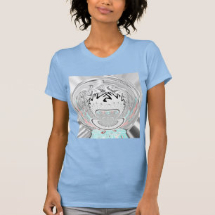 Modernes Urban Ash Gray Flora Abstraktes Muster Ku T-Shirt