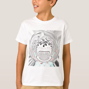 Modernes Urban Ash Gray Flora Abstraktes Muster Ku T-Shirt