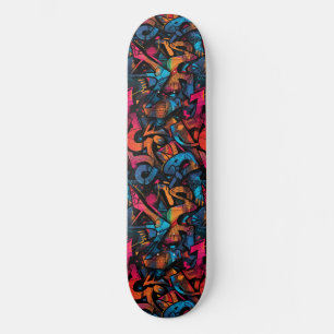 Modernes Urban Graffiti Grunge Muster Skateboard