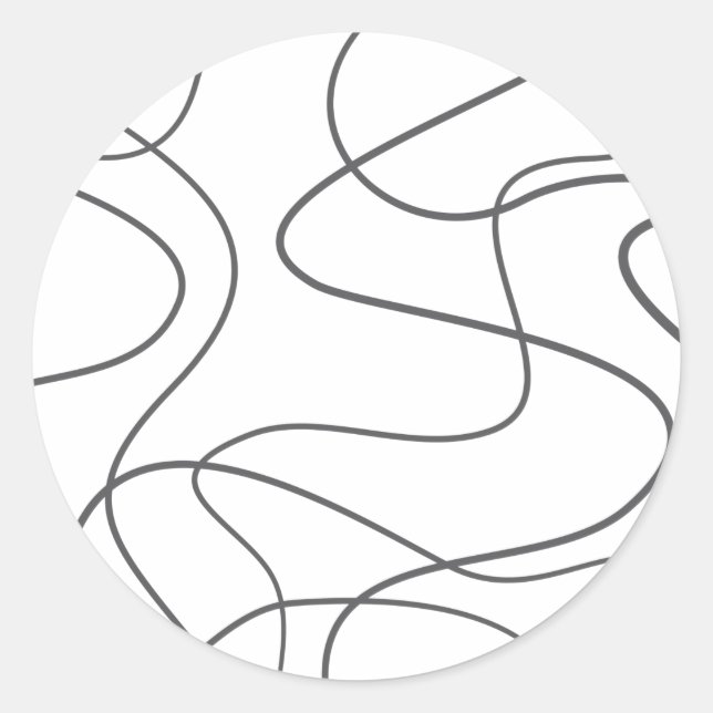 Modernes, urbanes, abstraktes Muster. Kurven, gewe Runder Aufkleber (Vorderseite)