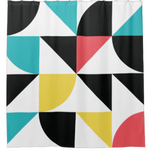 Modernes, urbanes, buntes, lustiges geometrisches duschvorhang