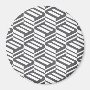 Modernes, urbanes, dynamisches geometrisches Kubik Magnet