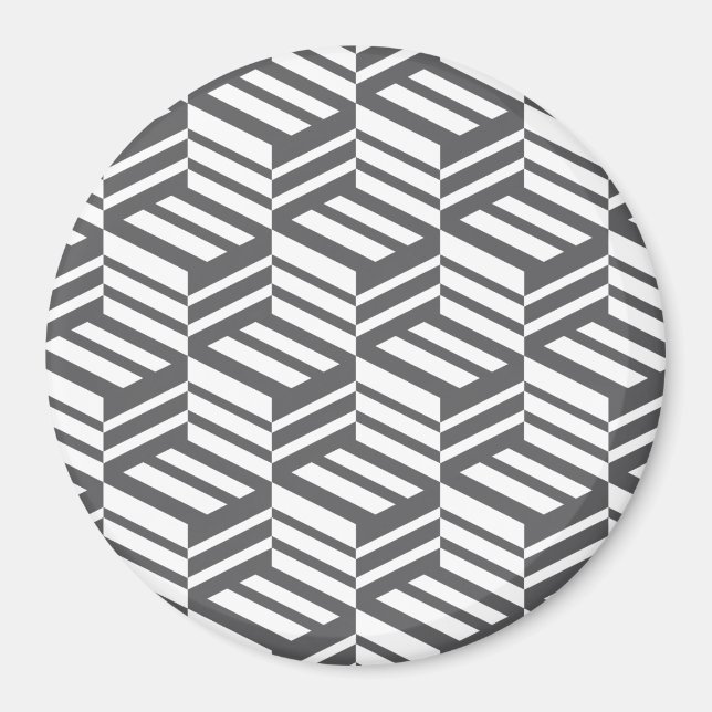 Modernes, urbanes, dynamisches geometrisches Kubik Magnet (Vorne)