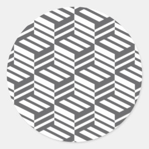 Modernes, urbanes, dynamisches geometrisches Kubik Runder Aufkleber