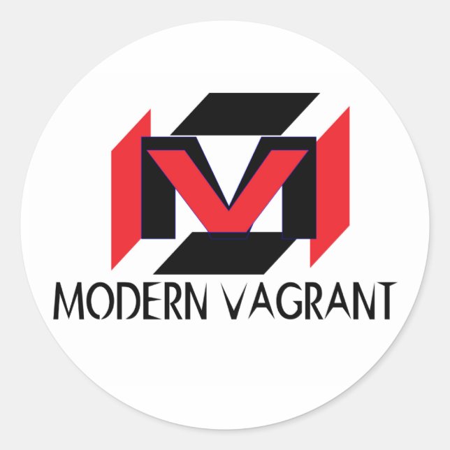 Modernes Vagrant-Sticker Runder Aufkleber (Vorderseite)