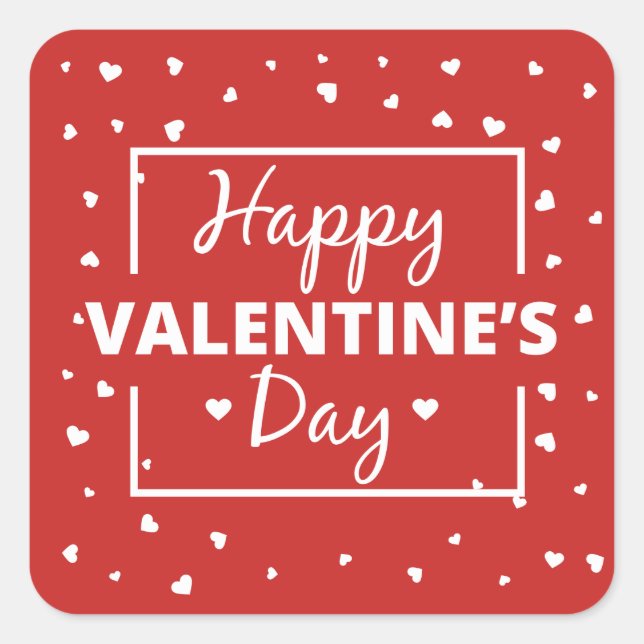 Modernes Valentindesign Quadratischer Aufkleber (Vorderseite)