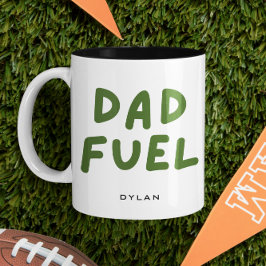 Modernes Vater Treibstoff Personalisiertes Geschen Zweifarbige Tasse