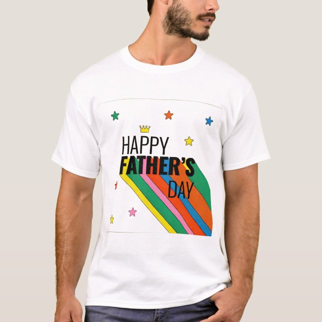 Modernes Vatertags-Feier-Shirt T-Shirt ("A bright and festive Father's Day T-Shirt")
