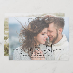 Modernes Vellum 2 Foto HerzensskriptWedding Rett T Save The Date