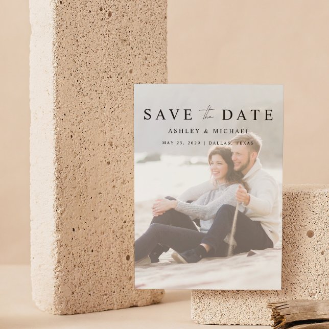 Modernes Vellum Overlay 2 Foto Hochzeit Save The Date (Save Your Date in Style! Elegant & Personalizable Wedding Card. 💍💌 [Add Details])