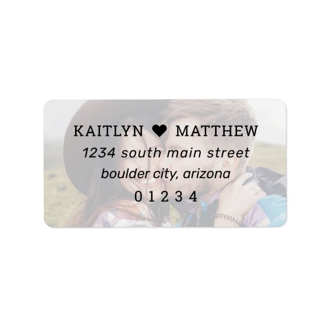 Modernes verblichenes Foto kombiniert einfache Rüc Adressaufkleber (Vorne)
