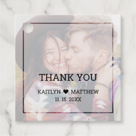 Modernes verblichenes Foto Minimalistische Typogra Geschenkanhänger