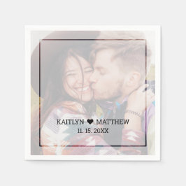 Modernes verblichenes Foto Minimalistische Typogra Serviette