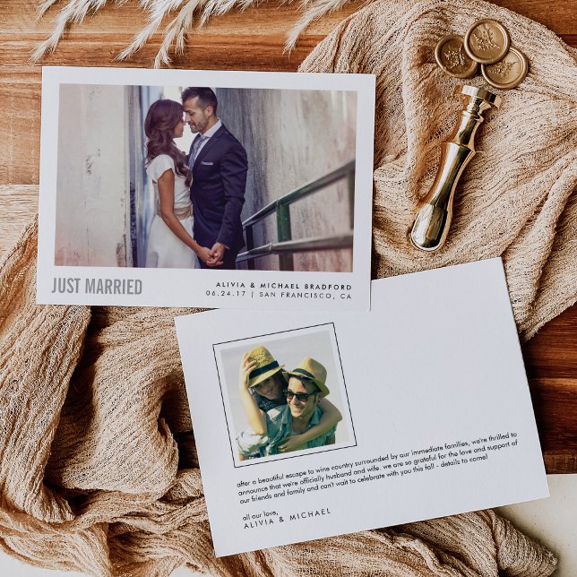 Modernes Verheiratet | Hochzeitsankündigung Ankündigung (Von Creator hochgeladen)