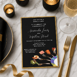 Modernes Verlobung Dinner Party (12x18) Einladung