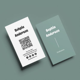 Modernes Vertikales Design | QR-Code und soziale L Visitenkarte