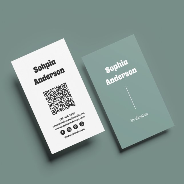 Modernes Vertikales Design | QR-Code und soziale L Visitenkarte (Von Creator hochgeladen)