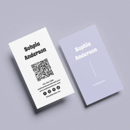 Modernes Vertikales Design | QR-Code und soziale L Visitenkarte