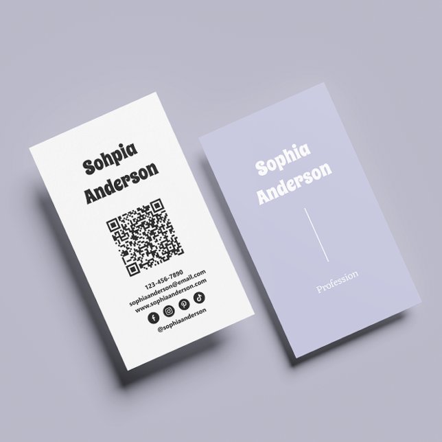 Modernes Vertikales Design | QR-Code und soziale L Visitenkarte (Von Creator hochgeladen)