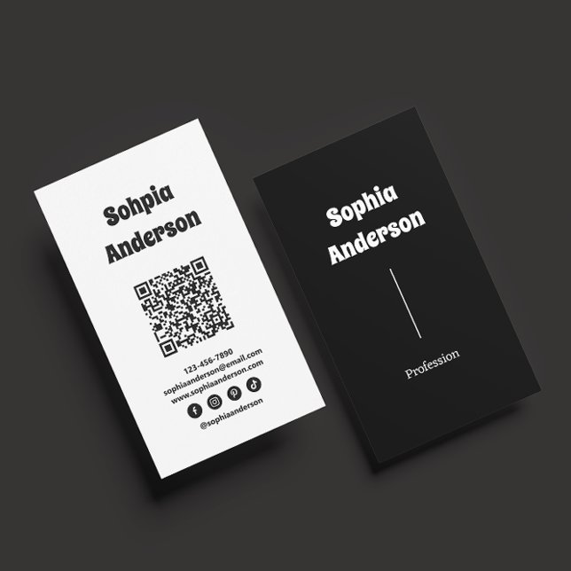 Modernes Vertikales Design | QR-Code und soziale L Visitenkarte (Von Creator hochgeladen)