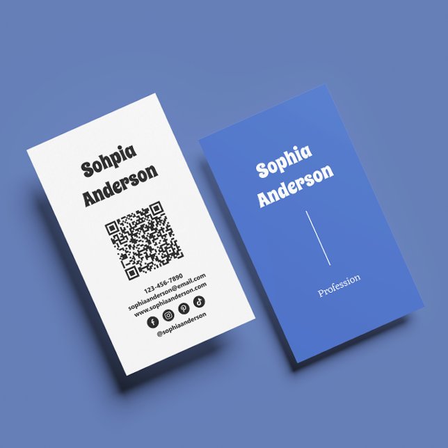 Modernes Vertikales Design | QR-Code und soziale L Visitenkarte (Von Creator hochgeladen)