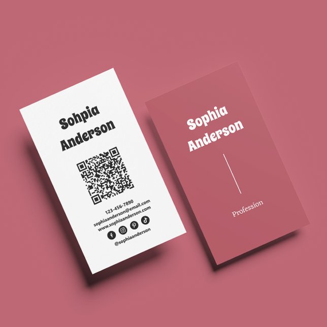 Modernes Vertikales Design | QR-Code und soziale L Visitenkarte (Von Creator hochgeladen)
